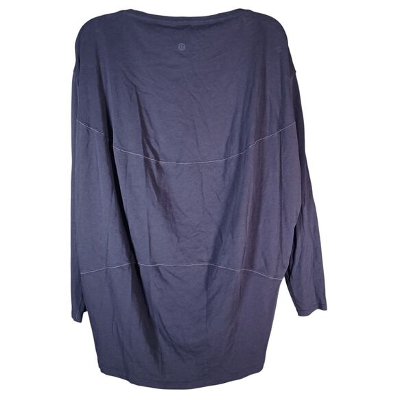 Lululemon Back In Action Top Shirt Womens 12 Blue Long Sleeve - Picture 2 of 3